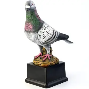 Factory custom polystone crafts resin pigeon trophy