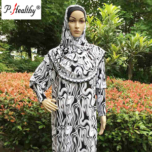 2021 nuova moda Dubai islamico donna Abaya stampato musulmano abito <span class=keywords><strong>Hijab</strong></span> turco - Product Image 6