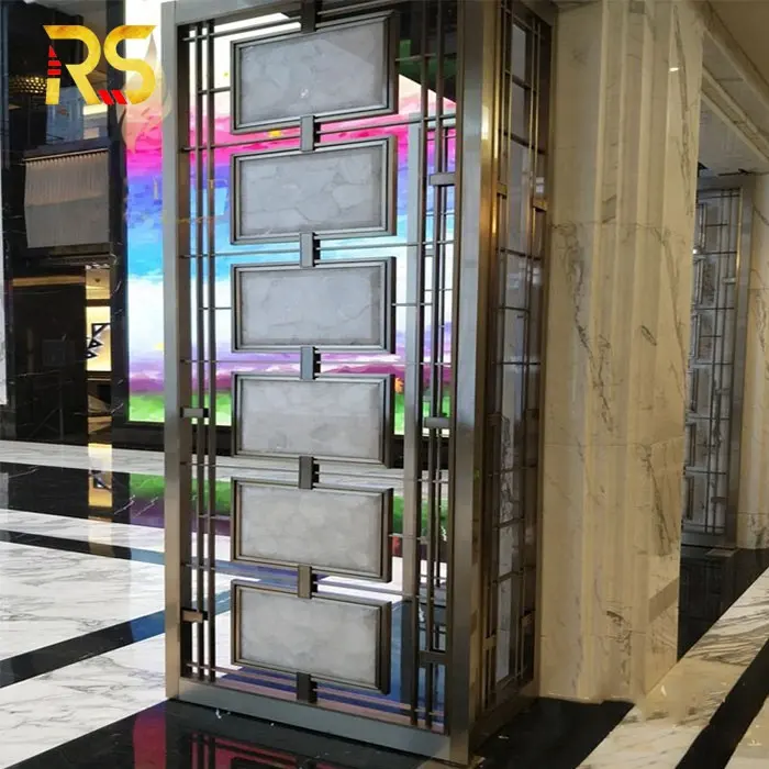 villa modern main entrance door glass stainless steel decorative gate for hotel