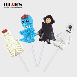 Bonbons multicolores aromatisés aux fruits, crâne factice, <span class=keywords><strong>sucette</strong></span> en guimauve artisanale pour Halloween - Product Image 3