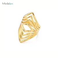 Modalen Frau Schmuck V-Form Multi Finger Vintage Edelstahl Gold Ring