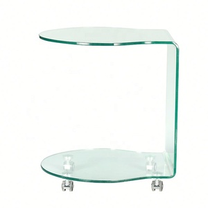 <span class=keywords><strong>Mesa</strong></span> lateral giratoria <span class=keywords><strong>de</strong></span> vidrio, Mueble <span class=keywords><strong>de</strong></span> hogar, soporte <span class=keywords><strong>de</strong></span> <span class=keywords><strong>TV</strong></span>, mesas <span class=keywords><strong>de</strong></span> vidrio dobladas en cuatro <span class=keywords><strong>ruedas</strong></span> - Product Image 2