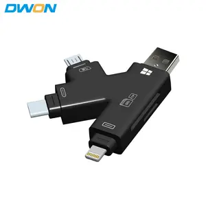 3 In 1 OTG 8pin untuk SD TF CF Pembaca Kartu Memori untuk iPhone untuk iPad Pembaca Kartu USB