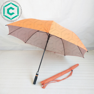 Haute qualité couleur orange 210 t pongé <span class=keywords><strong>avec</strong></span> revêtement argenté <span class=keywords><strong>parapluie</strong></span> de golf <span class=keywords><strong>avec</strong></span> sangles - Product Image 1