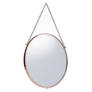 Miroir de chine, cadre métallique, or <span class=keywords><strong>rose</strong></span>, miroir mural rond décoratif, <span class=keywords><strong>salon</strong></span>, salle de bain, <span class=keywords><strong>salon</strong></span>, hôtel - Product Image 1