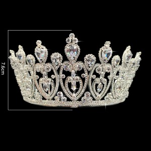 Echsio Fascino Cuore Trasparente Con Strass di Cristallo Corona Per La Regina Nuziale Diademi di Spettacolo Promenade Del Partito Del Regalo BC3676 - Product Image 3