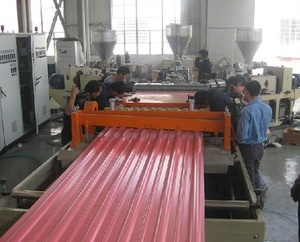 Línea de producción de azulejos de policarbonato corrugado de plástico transparente/hoja de onda para máquina de fabricación de extrusora de techos - Product Image 6