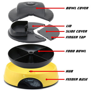 Distributeur automatique de nourriture pour chien, <span class=keywords><strong>programmable</strong></span> pour 4 repas, minuterie, fournitures pour animaux de compagnie, chat, chiot, bols, plateaux à eau, station électrique, conteneur - Product Image 4