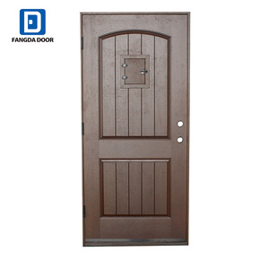 Fangda Multiple Choice <strong>Rustic</strong> Fiberglass Front <strong>Door</strong> with Speakeasy - Product Image 2