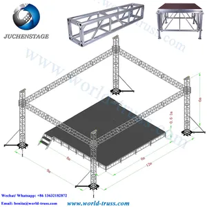 With tomato truss support in outdoor event cn gua 1m by 2m aluminum stage frame truss structure staging platform OEM customized JUCHEN STAGE