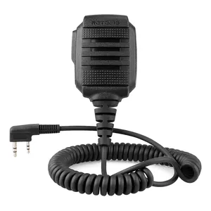 Microfone retevis ip54 à prova d'água, microfone de 2 pinos para alto-falante retevis rt27 rt21 h777/kenwood kpg27d TK-208/baofeng uv5r/pofung/tyt