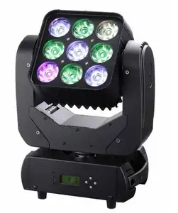 Cabeça preta 3*3 pixel led, cabeça de movimento, luz de palco 9 peças 10w rgbw 4 em 1, luz matriz de feixe