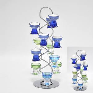 Soporte de huevo individual de alambre de metal con decoración de diamantes de imitación verde - Product Image 2