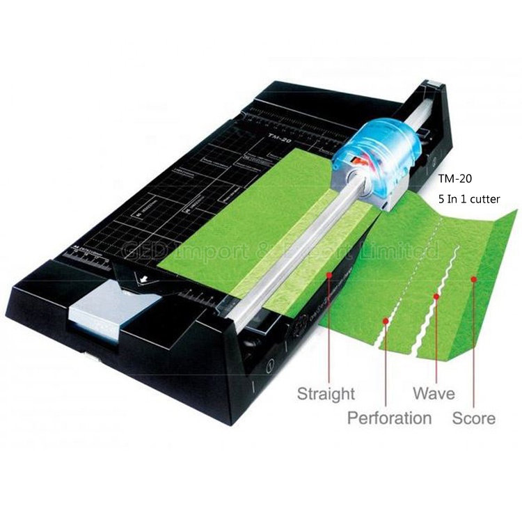 Guangzhou A3 Precision Manual Rotary Paper Cutting Guillotine Machine TM-20 5 In 1 A4 Paper Trimmer Cutter