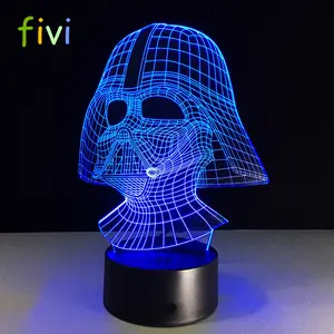 맞춤 디자인 다스 베이더 다크 워리어 3D 밤 빛 USB LED 테이블 램프 멀티 컬러 조명 비주얼 터치 멋진 그림 키즈 완구