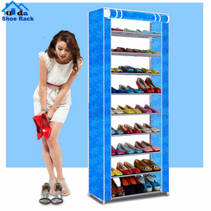 Armario de zapatos de combinación simple multifuncional, estante de pie para zapatos de 30/40 pares, 6 capas, rejilla de 9 rejillas