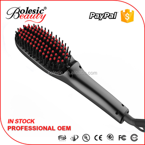 2016 vente chaude OEM/Gros Redressement <span class=keywords><strong>Électrique</strong></span> <span class=keywords><strong>Brosse</strong></span> <span class=keywords><strong>À</strong></span> <span class=keywords><strong>Cheveux</strong></span>, <span class=keywords><strong>Cheveux</strong></span> Redresseur Peigne, En Céramique Défrisants - Product Image 2