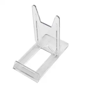 Two Part Adjustable Acrylic Display Stand Easel Plastic Counter Top Display Easel Rack for Wall Mount Flat Plates Photos