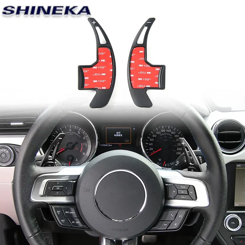 Aluminum Alloy Car Steering Wheel Gear Shifters Pick Paddle Interior Accessories for Ford Mustang 2015+