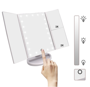 LED Touch Screen 22 <strong>Light</strong> Makeup <strong>Mirror</strong> Table Desktop Makeup 1X/2X/3X/<strong>10X</strong> <strong>Magnifying</strong> <strong>Mirrors</strong> Vanity 3 Folding Adjustable <strong>Mirror</strong> - Product Image 3