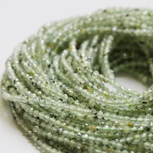 2mm Faceted Prehnite Natural Gemstone Beads Round faced beads Loose Stone for DIY Necklace Bracelet Making