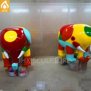 Estatua de Elefante de Tamaño Real para Exteriores, Escultura de Resina Grande y Colorida, Pintada a Mano, Ligera, Resistente al Agua y a la Corrosión, para Fiestas - Product Image 3