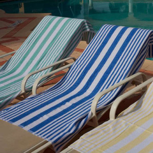 Azul clásico océano marinero raya horizontal rayas imprimir Toalla de piscina - Product Image 4