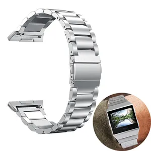 304 用于 Fitbit ionic 的不锈钢带，用于 Fitbit Watch 的折叠表扣表带