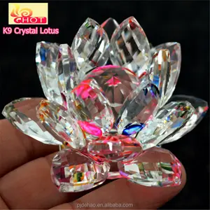 Factory Sale Elegant Wedding Decoration Colorful Crystal Lotus Lamp