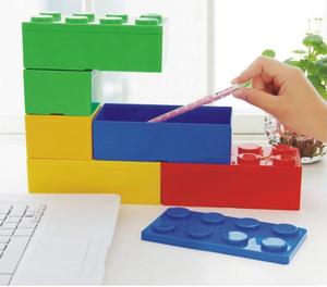 Sáng Tạo Oem Nhựa Khối Xây Dựng Hình Dạng Hộp Lưu Trữ Máy Tính Để Bàn Mỹ Phẩm Trang Sức Tổ Chức Hộp Bộ - Product Image 6