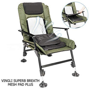 เก้าอี้ตกปลามืออาชีพแบบพกพา,เก้าอี้ตั้งแคมป์กลางแจ้งปรับนอนได้พับได้ตาข่ายเบาะด้านหลัง - Product Image 3