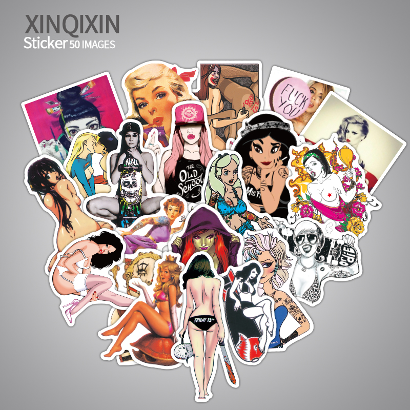 50 шт./лот Стайлинг ПВХ водонепроницаемый, женское нижнее белье, для девочек наклейки ноутбук мотоцикл скейтборд чемодан наклейка игр