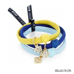 Bracelet élastique pour les cheveux, accessoire de coiffure, fermeture avec breloques en métal, pour chevelure, bricolage,