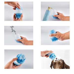 Pet <strong>Dog</strong> <strong>Bath</strong> and Massage Brush Pet Scrubber Shampoo Dispenser Pet Cleaning Device <strong>Dog</strong> Washer With Silicone Brush Bristle - Product Image 5