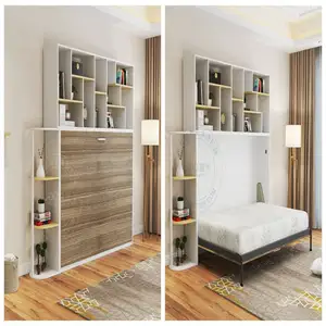 Foshan furniture horizontal murphy bed with storage mechanism hardware kit space saving furniture