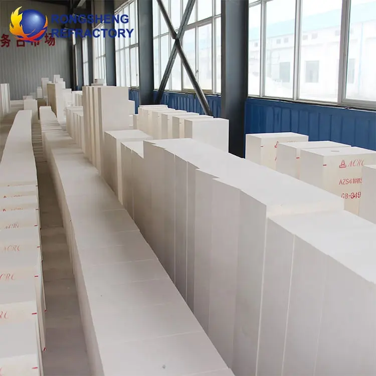 Refractory Azs block manufacturer fused zirconium corundum brick for glass kilns