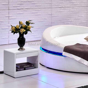 Home Furniture Led Light Large <strong>Black</strong> Round <strong>Beds</strong> <strong>Double</strong> Cot <strong>Bed</strong> Designs CY004 - Product Image 4