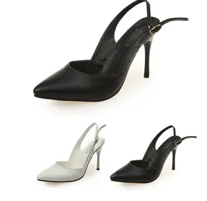 Best selling good quality office lady footwear women high thin heel slingback shoes latest girls formal shoes