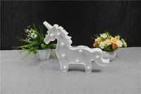 Lampe led blanche en forme de licorne, veilleuse, lampe de Table, signe de licorne, chapiteau, lettre, décoration intérieure, fonctionnement à piles
