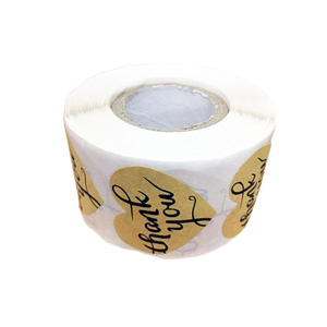 Custom amor forma de <span class=keywords><strong>corazón</strong></span> <span class=keywords><strong>gracias</strong></span> etiqueta engomada, Papel kraft rollo etiqueta <span class=keywords><strong>gracias</strong></span> etiqueta - Product Image 2