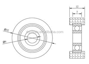 Puleggia in plastica 608 di alta qualità 8x32x12mm cuscinetto ruota a rulli in plastica 608rs rullo in poliuretano ruota Scroll POM con cuscinetto - Product Image 5