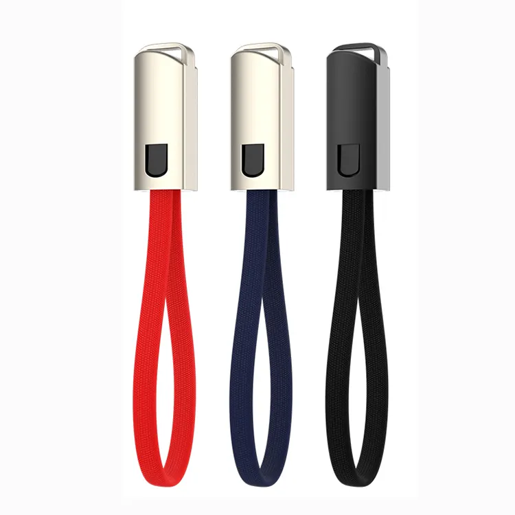 Hot-selling multi USB charging cable leather keychain usb cable key chain