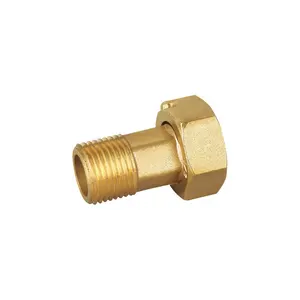 Male hexagonal body DN15 brass water meter connector