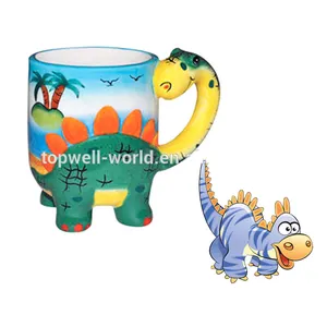 Caneca de cerâmica para crianças, de animal dos desenhos animados, caneca de cerâmica, engraçada, feita na china, venda imperdível