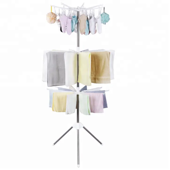 3 layers folding hanging cloth drying racks Rotating garment rack /towel rack