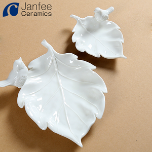 Ceramic <strong>Ring</strong> Tray Jewelry Holder Leaf Shape Decorations <strong>Plate</strong> - Product Image 1