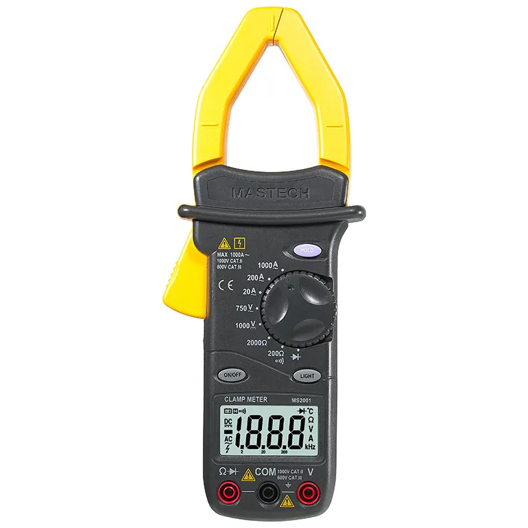 MASTECH MS2001 1000A 디지털 AC 클램프 미터 AC/DC 전압계 AC 전류계 Ohmmeter W/LCD 백라이트