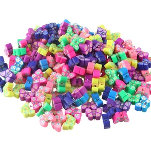 Many Colors Cute Butterfly Shape Design Polymer Clay Loose Spacer Beads Slices Charms For Jewelry Making DIY Crafts