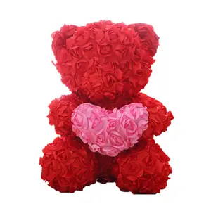 Personalizado venta al por mayor de regalos del Día de San Valentín de peluche de la boda juguetes Rose Bowl púrpura de dibujos animados de peluche juguetes de peluche oso de peluche de