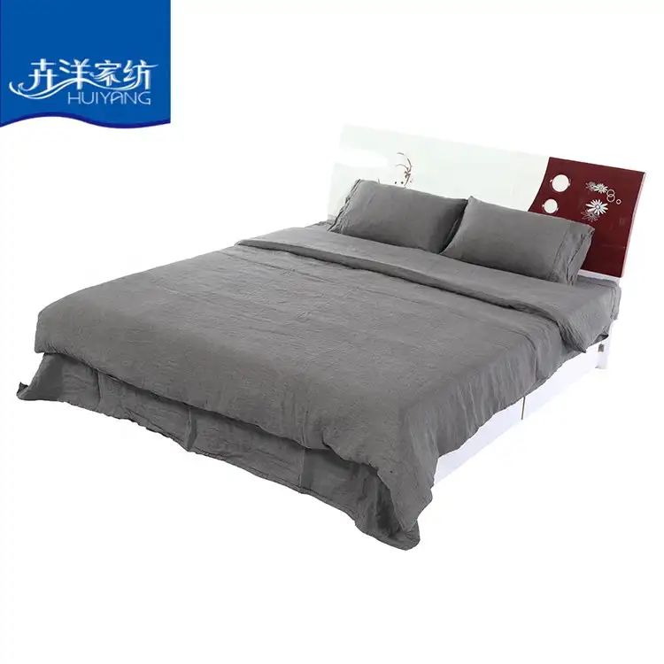 Mejor venta de lino lavado edredón de cama juegos de cama de lino hojas de tela para la venta al por mayor